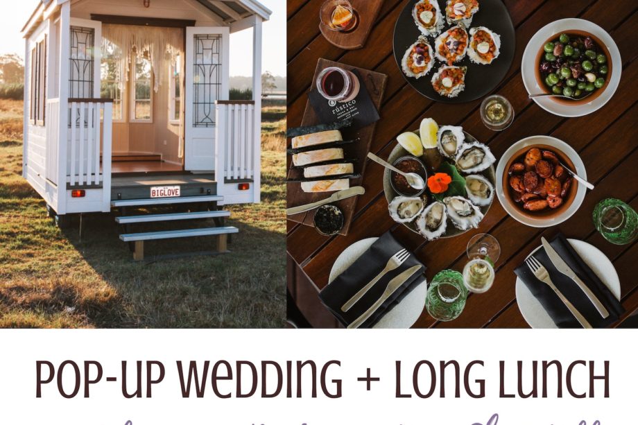 pop up wedding at rustico hay shed hill